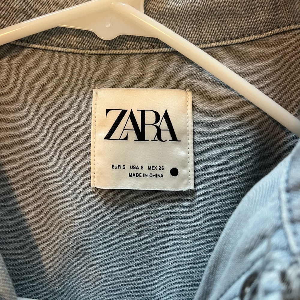 Zara Denim Fringe Shirt - Picture 5 of 7